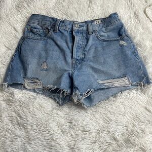 Free People Cut Off Distressed Jean Short